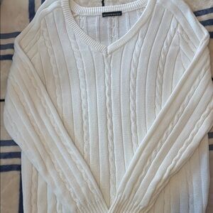 Brandy V-Neck Sweater Cable Knit